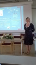 Erica Darics talked about the European Network of Professional Communication. Kuva: Ritva Ala-Louko